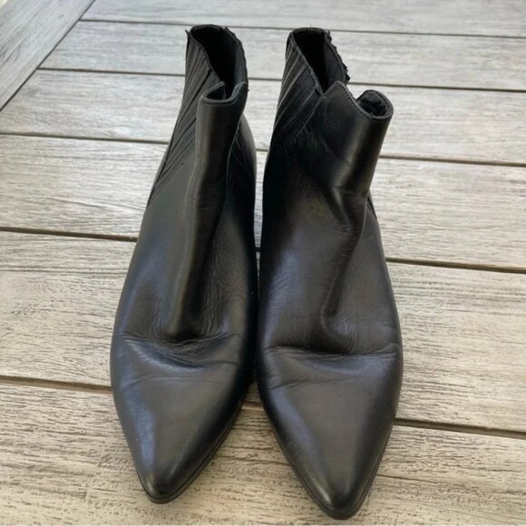 Halogen Shoes - Halogen Skyler Black Point Toe Leather Ankle Boots Womens Size 8